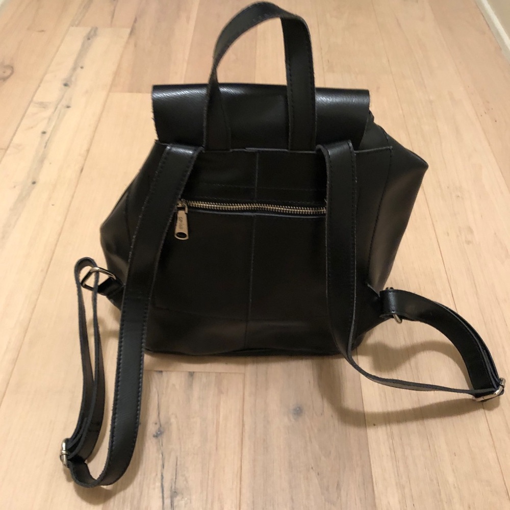 Co-lab Black Leather Mini Backpack - Picture 2 of 4